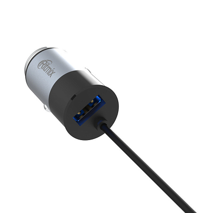 Зарядное устройство автомобильное с четырьмя USB входами 5.5А и кабелем Ritmix RM-5455 Passenger Gunshell серебристое
