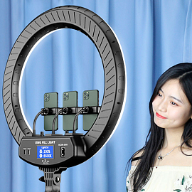 Кольцевая лампа диаметром 56 см с пультом ДУ M22S черная + сумка