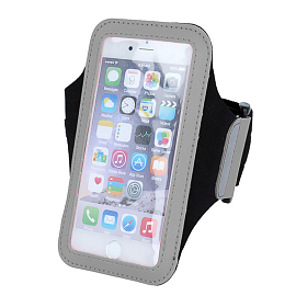 Чехол универсальный для телефона до 4.8 дюйма спортивный наручный GreenGo Classic серебристый