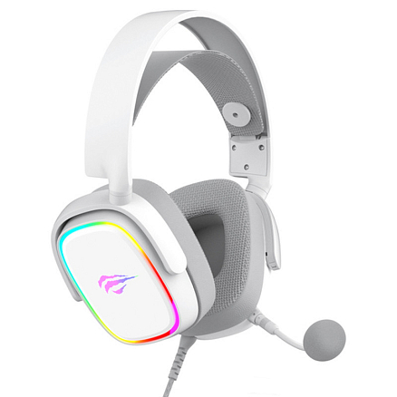 Наушники Havit H2035U полноразмерные с микрофоном и RGB подсветкой игровые белые