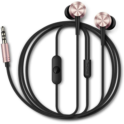 Наушники 1More E1009 Piston Fit вакуумные с микрофоном розовые