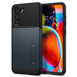 Чехол для Samsung Galaxy S21 FE гибридный тонкий Spigen Slim Armor черно-графитовый