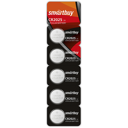 Батарейка CR2025 литиевая Smartbuy SBBL-2025-5B упаковка 5 шт.