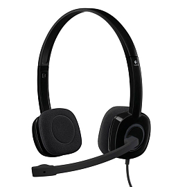 Наушники Logitech H151 для компьютера накладные с микрофоном черные