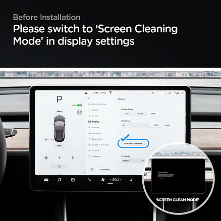Защитное стекло для экрана мультимедиа системы автомобиля Tesla Model 3, Model Y Spigen EZ FIT прозрачное