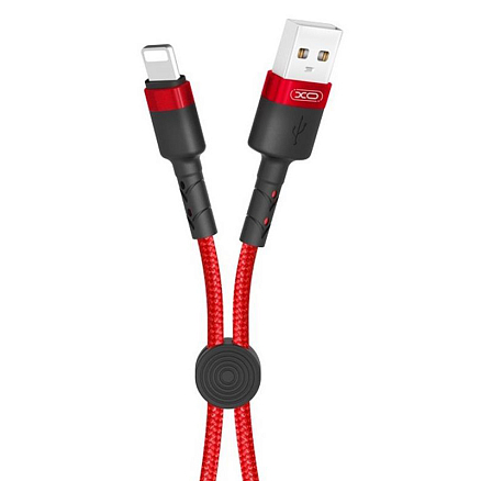 Кабель USB - Lightning для зарядки iPhone 0,25 м 2.1А XO NB117 красный