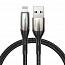 Кабель USB - Lightning для зарядки iPhone 1 м 2.4А плетеный Baseus Horizontal черный
