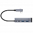 Хаб (разветвитель) Type-C - HDMI 4K, 2 х USB 3.0, Type-C PD с картридером SD и MicroSD Baseus Bend Angle No.7 серый