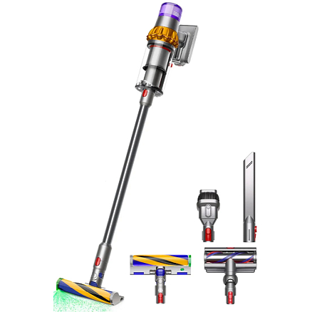 Вертикальный пылесос Dyson V15 Detect Absolute 446986-01 беспроводной желтый никель