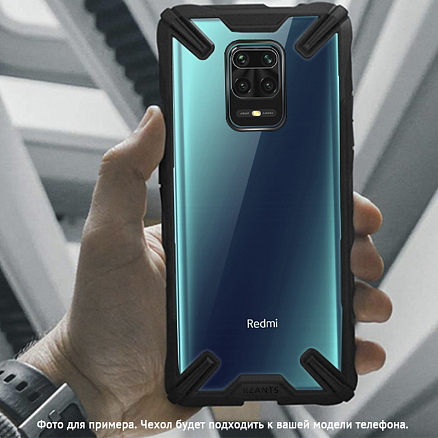 Чехол для Xiaomi Redmi Note 9 гибридный Rzants Military черный