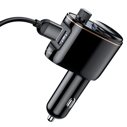 FM модулятор (трансмиттер) автомобильный с громкой связью и USB для зарядки Baseus CCALL-RH01 черный