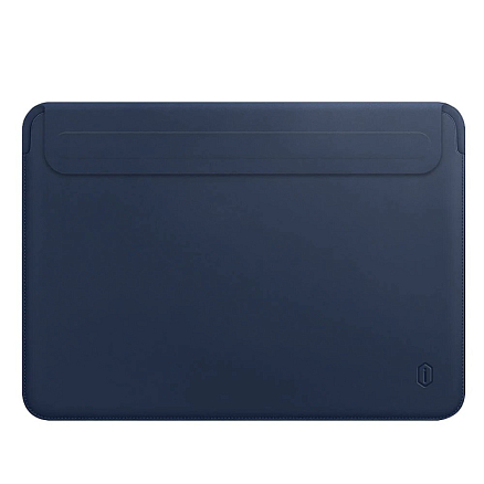 Чехол для Apple MacBook Air 13 A1466, A1369 кожаный футляр WiWU Skin Pro II темно-синий