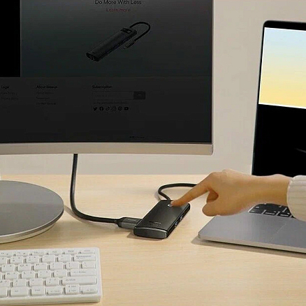 Хаб (разветвитель) Type-C - HDMI, 2 х USB 3.0, Type-C PD, SD, microSD Baseus Lite Series черный