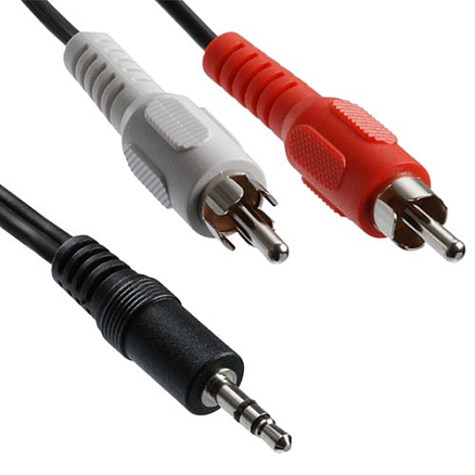 Кабель 3,5 мм - 2RCA (стандартный аудио - тюльпаны) 5 метров Арбаком