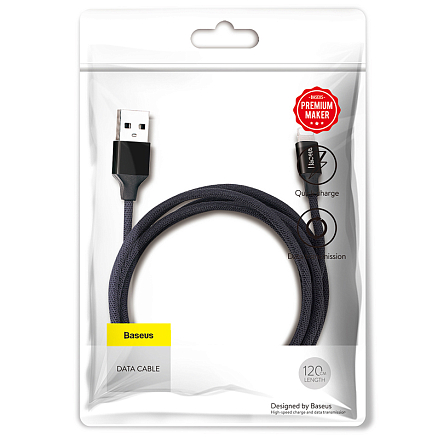 Кабель USB - Lightning для зарядки iPhone 1,2 м 2A плетеный Baseus Yiven черный