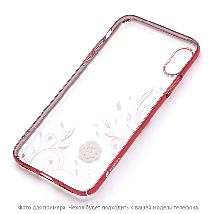 Чехол для iPhone X, XS пластиковый Devia Petunia прозрачно-красный