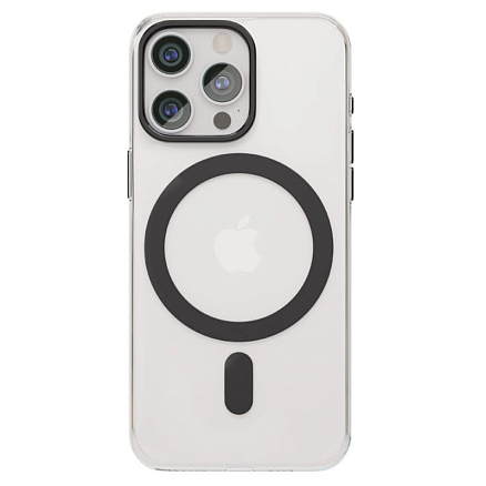 Чехол для iPhone 15 Pro гибридный VLP Diamond MagSafe прозрачно-черный