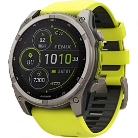 Умные часы Garmin Fenix 8 51 мм с неоновым ремешком титановые