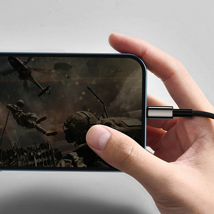 Кабель USB - MicroUSB, Lightning, Type-C для зарядки 1,5 м 3.5А плетеный Baseus Tungsten Gold черный