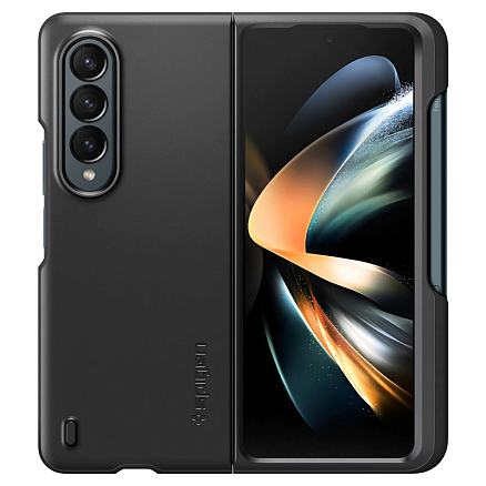 Чехол для Samsung Galaxy Z Fold 4 пластиковый тонкий Spigen Thin Fit черный
