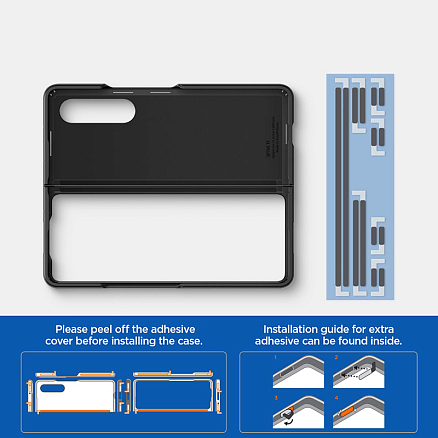 Чехол для Samsung Galaxy Z Fold 3 пластиковый тонкий Spigen Thin Fit черный