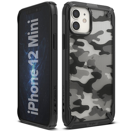 Чехол для iPhone 12 Mini гибридный Ringke Fusion X Design Camo черный