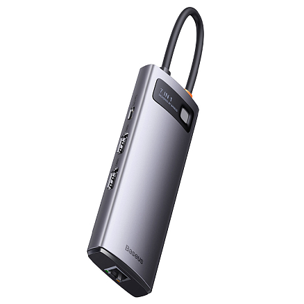Хаб (разветвитель) Type-C - 2 x HDMI, 3 х USB 3.0, Type-C PD, RJ45 Baseus Gleam Series серый