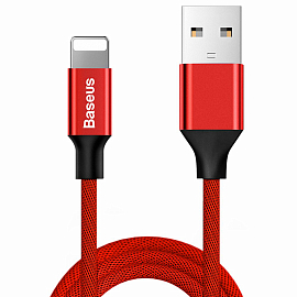 Кабель USB - Lightning для зарядки iPhone 1,8 м 2A плетеный Baseus Yiven красный
