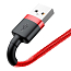 Кабель USB - Lightning для зарядки iPhone 0,5 м 2.4А плетеный Baseus Cafule красный