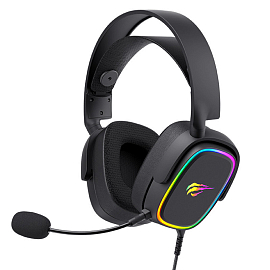 Наушники Havit H2035U полноразмерные с микрофоном и RGB подсветкой игровые черные