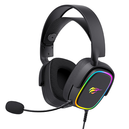 Наушники Havit H2035U полноразмерные с микрофоном и RGB подсветкой игровые черные
