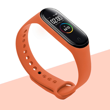 Сменный браслет для Xiaomi Mi Band 3 и Mi Band 4 силиконовый Nova Hero оранжевый