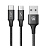 Кабель USB - MicroUSB, Type-C 1,2 м 3A плетеный Baseus Rapid черный