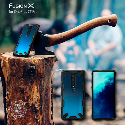 Чехол для OnePlus 7T Pro гибридный Ringke Fusion X черный