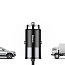 Зарядное устройство автомобильное с USB входом 4.8А и кабелем Type-C, Lightning 1,5 м Baseus Enjoy Together черное