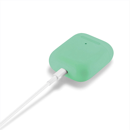 Чехол для наушников AirPods 2 силиконовый мятный