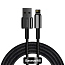 Кабель USB - Lightning для зарядки iPhone 2 м 2.4А плетеный Baseus Tungsten Gold черный