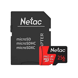 Карта памяти Netac P500 Extreme Pro MicroSDHC 256Gb UHS-I U3 V30 100 Мб/с с адаптером SD