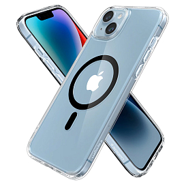 Чехол для iPhone 14 Plus гибридный Spigen Ultra Hybrid MagSafe прозрачно-черный