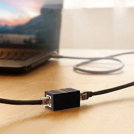 Переходник RJ45 - RJ45 (мама - мама) Ugreen NW114 черный