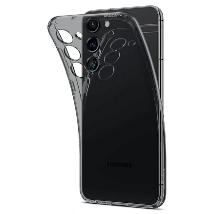 Чехол для Samsung Galaxy S23 гелевый ультратонкий Spigen Liquid Crystal прозрачный черный
