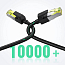 Сетевой кабель (патч-корд) RJ45 Cat.7 UTP длина 1 м плетеный Ugreen NW150 черный