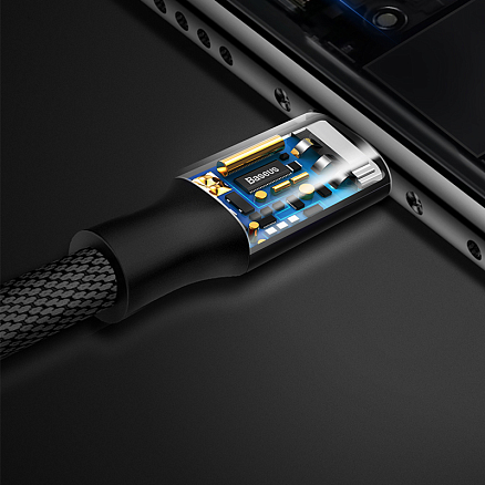 Кабель USB - Lightning для зарядки iPhone 1,2 м 2A плетеный Baseus Yiven черный