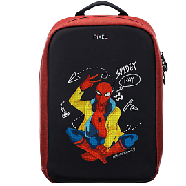 Умный рюкзак PIXEL Max с LED экраном и отделением для ноутбука до 15,6 дюйма красный