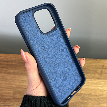 Чехол для iPhone 15 кожаный Santa Barbara Polo & Racquet Club Clyde синий