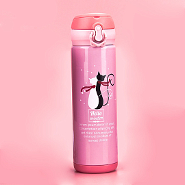 Термос (термобутылка) Funny Cat 500 мл розовый