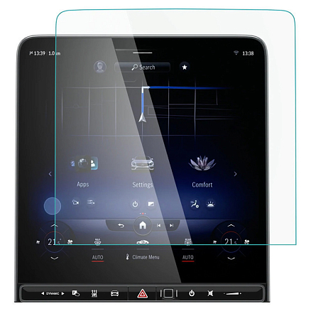 Защитное стекло для экрана мультимедиа системы автомобиля Mercedes S-Class 2021 Spigen EZ FIT прозрачное