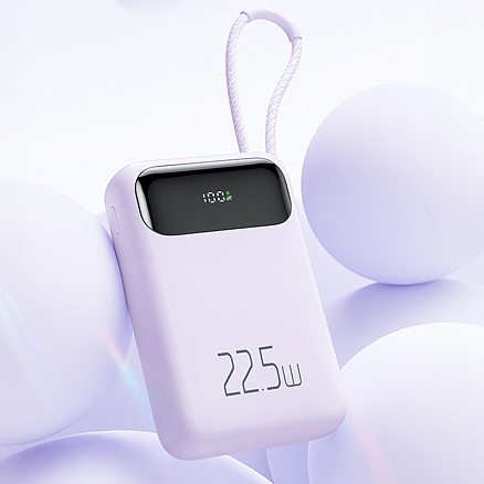 Внешний аккумулятор McDodo MC-3255 с встроенным кабелем Lightning 10000мАч (USB, Type-C, Lightning, 22.5 Вт) фиолетовый