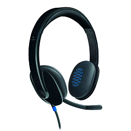 Наушники Logitech H540 для компьютера накладные с микрофоном в USB порт