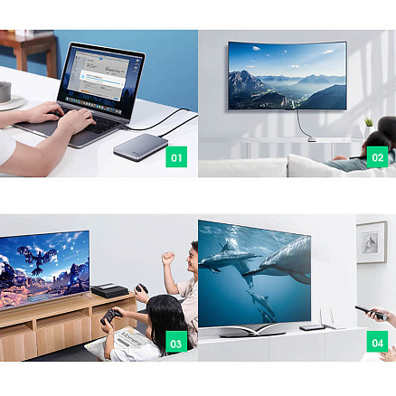 Корпус для внешнего жесткого диска Type-C 3.1 Gen2 (6 Gbps) Ugreen CM300 серый